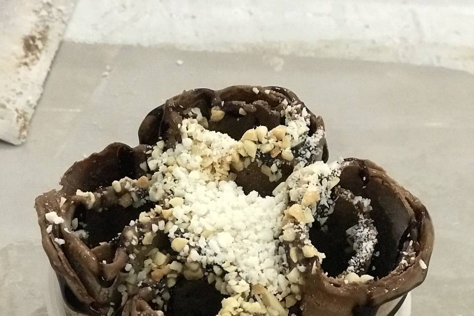 Sorvete de rolo chocolate
