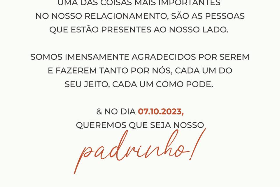 Convite + convite padrinhos