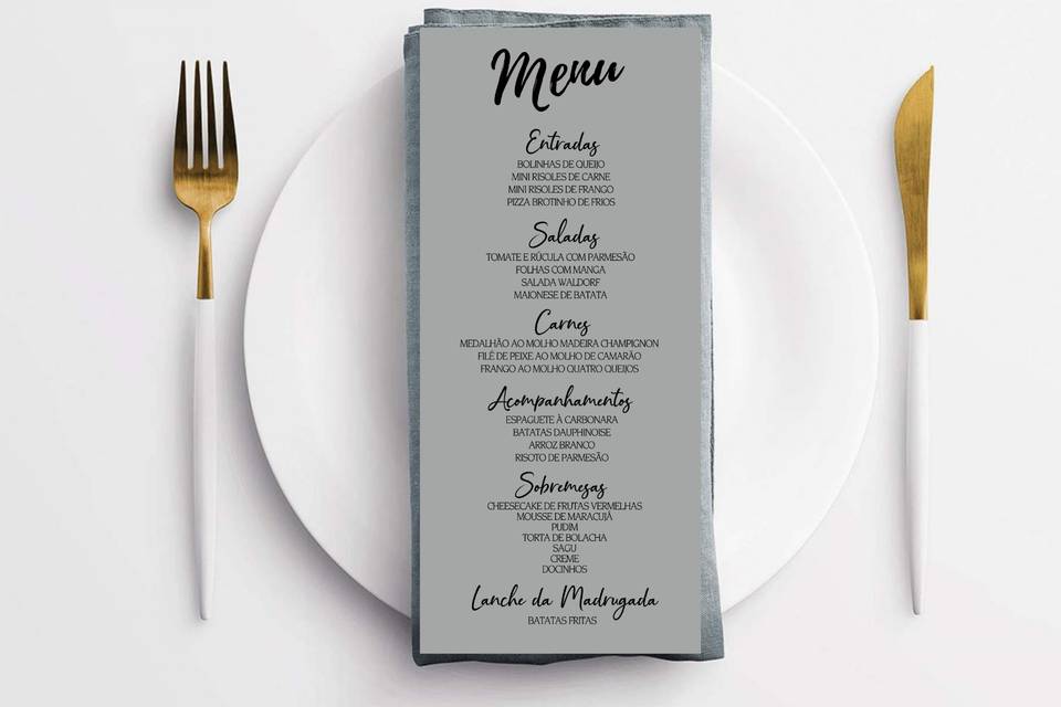 Cardápio/menu - arte digital