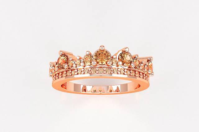 Ouro rosê 18k e diamantes