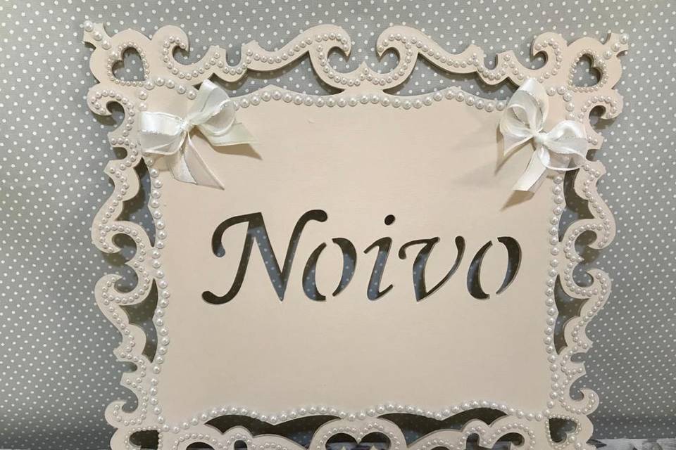 Placa cadeira noivo