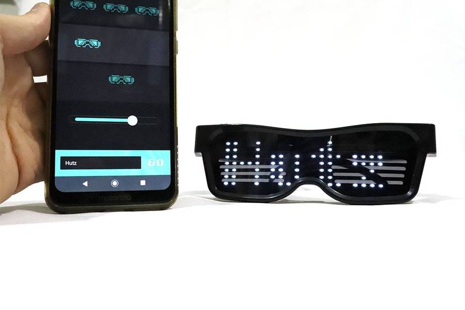 Óculos LED Bluetooth app