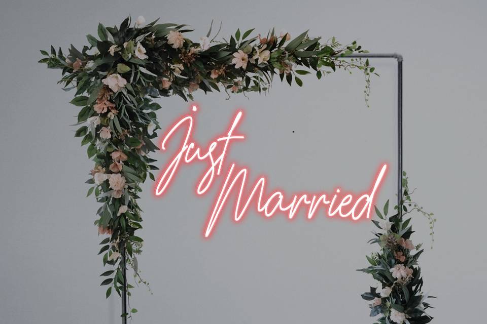 Letreiro neon Just Married