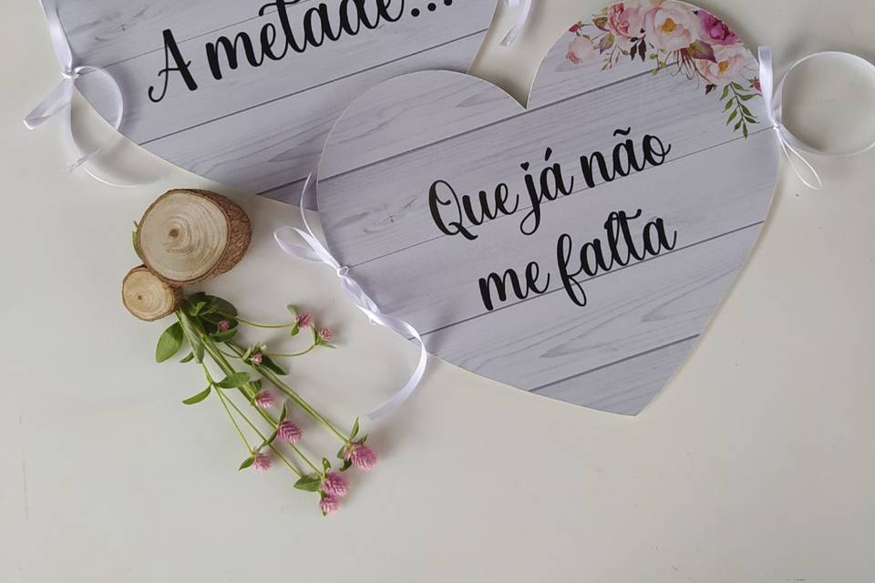 Placa para cadeira dos noivos