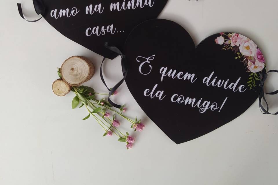 Placa para cadeira dos noivos