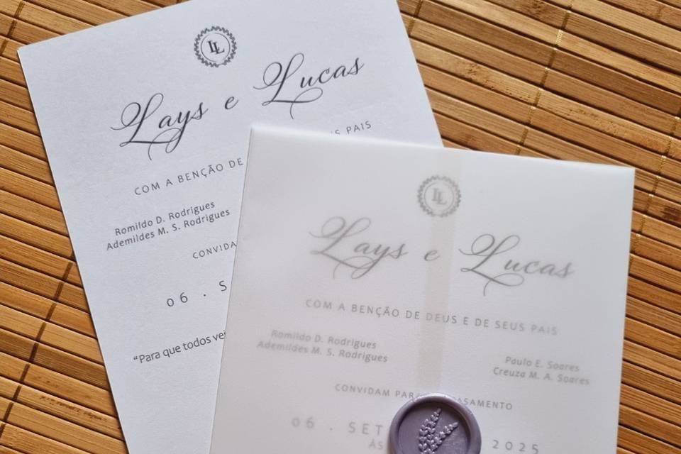 Convite floral lavanda