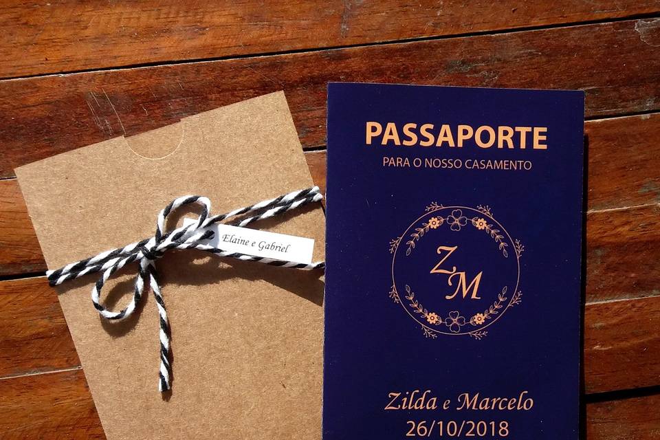 Modelo passaporte envelope