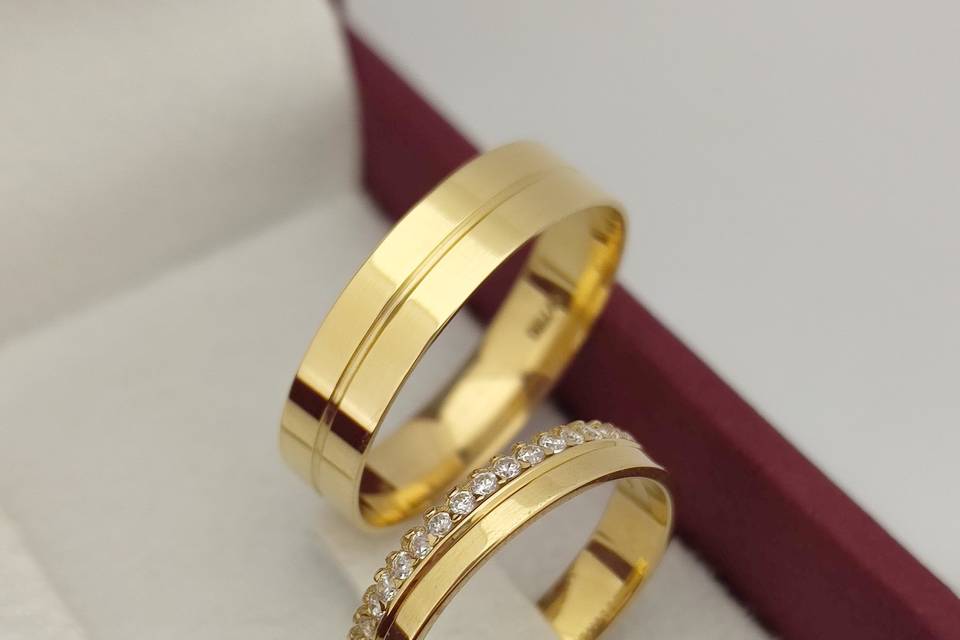 Par de alianças ouro 18K