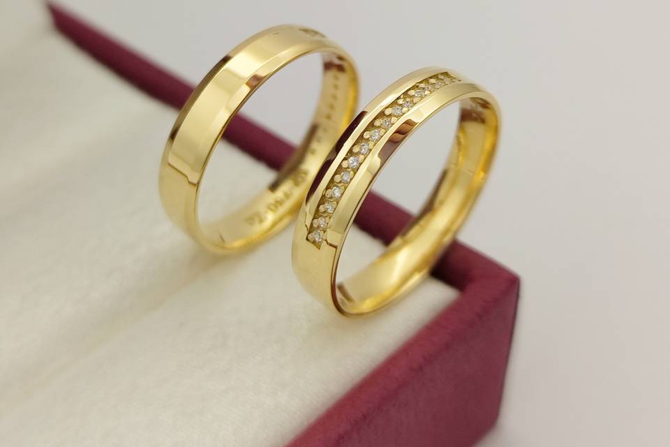 Par de alianças ouro 18K