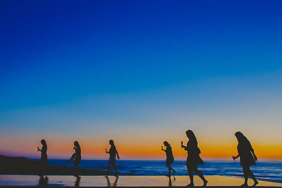 Na praia