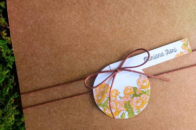 Convite amarelo kraft