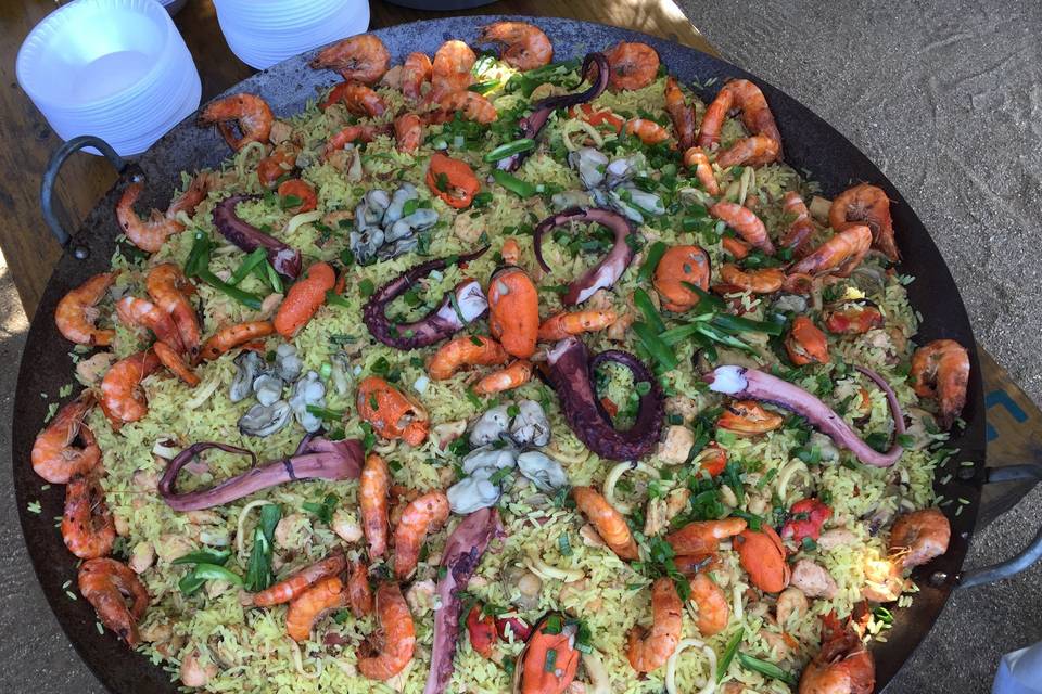 Paella de frutos do mar