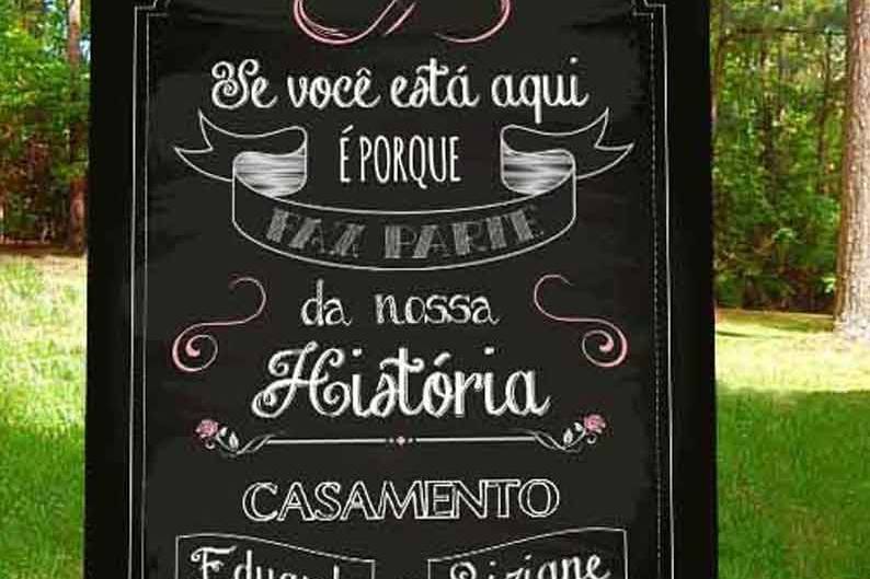 Chalkboard para casamento