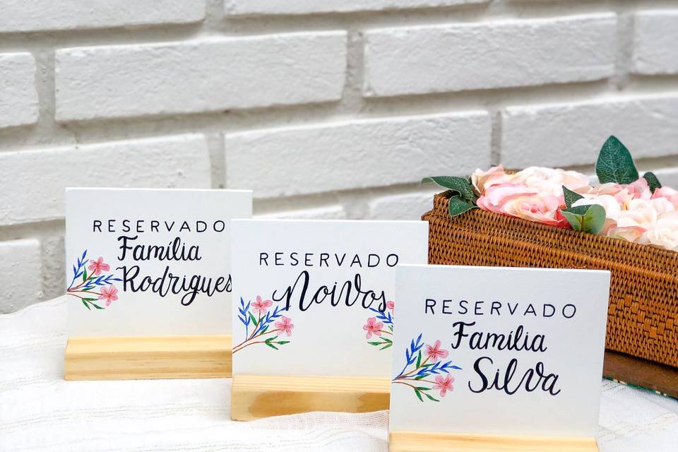 Placas de mesa, reservado