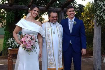 Foto oficial com os noivos