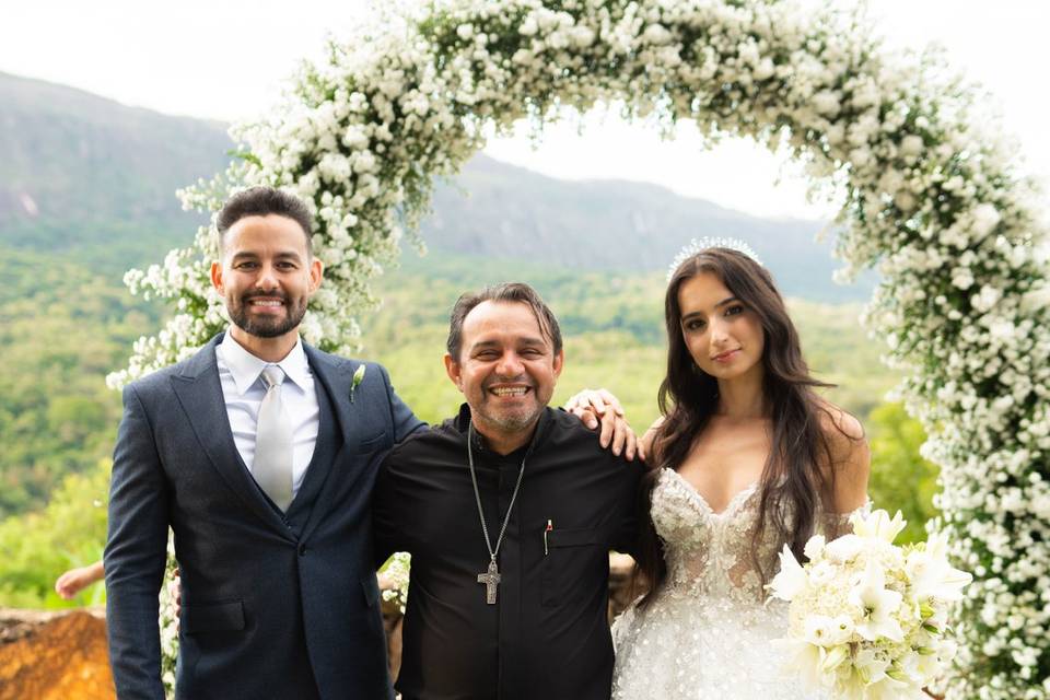 Foto oficial com o casal