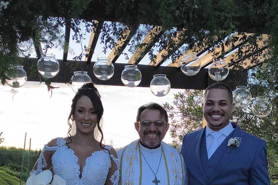 Foto oficial com o Padre