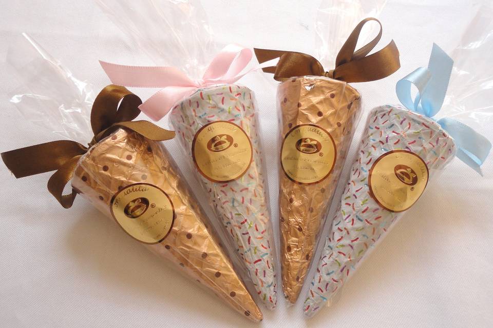 Cones de chocolate