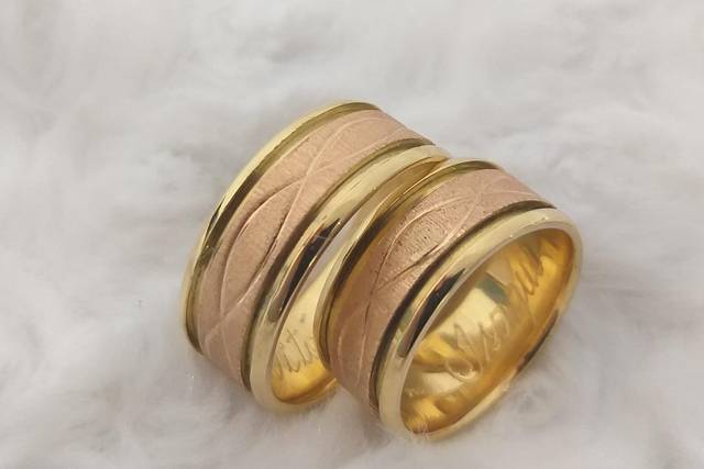 Ouro amarelo e rosé