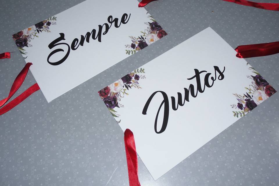 Plaquinhas para casamento