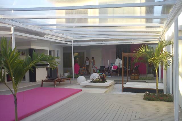 Toldo cristal e fechamento piscina