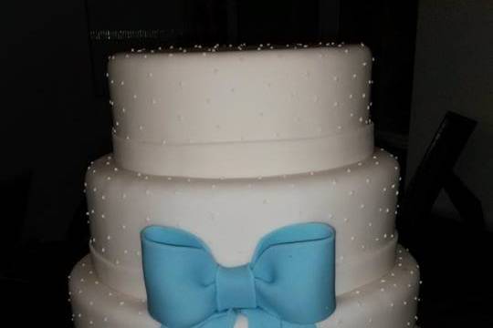 Bolo casamento azul