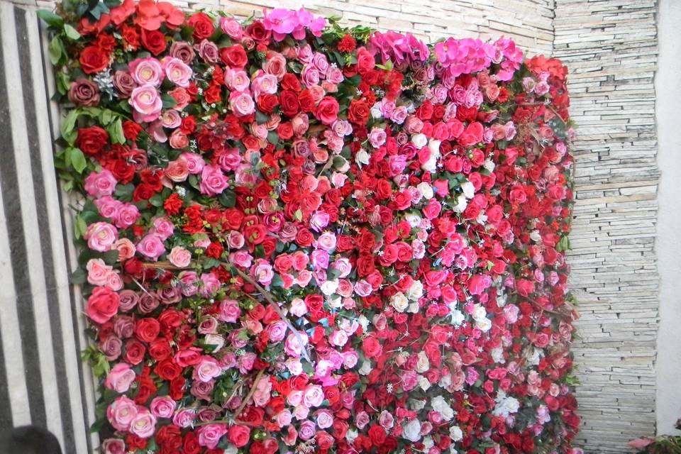 Mural de flores para fotos