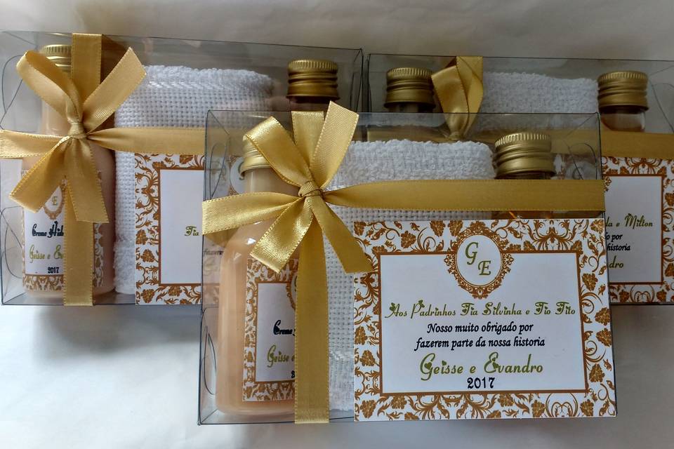 Kit Luxo Padrinhos Dourado