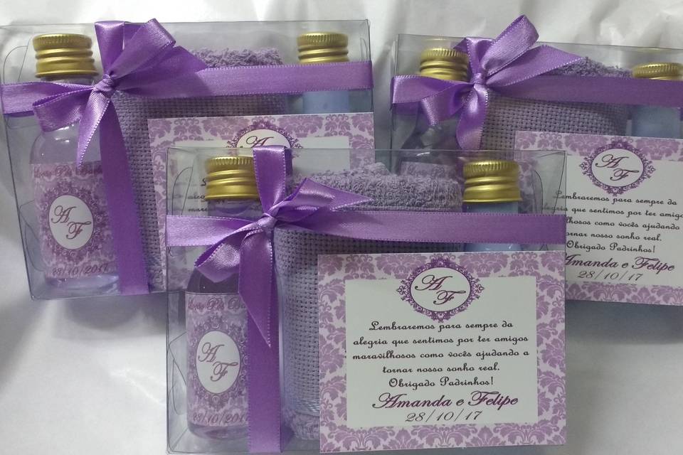 Kit Luxo Padrinhos Lilas