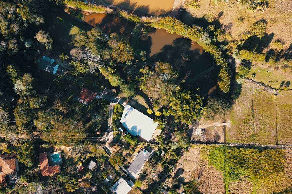 Vista aérea de toda a área