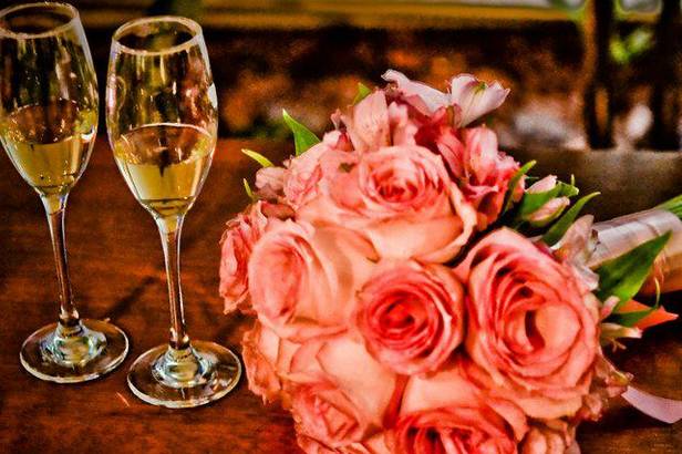 Rosas e copos
