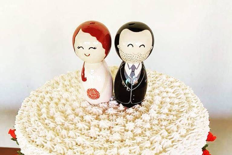 Topo de bolo casal de noivos