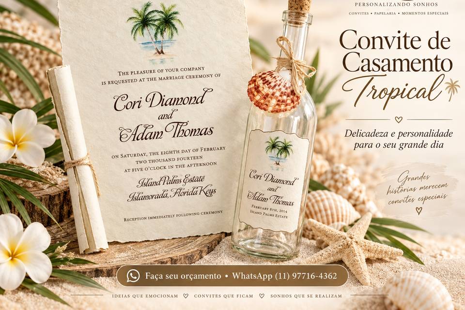 Convite de Casamento Tropical