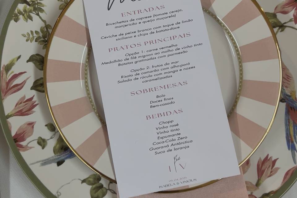 Menu noivado