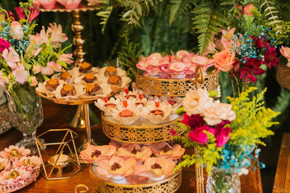 Detalhes da mesa de doces