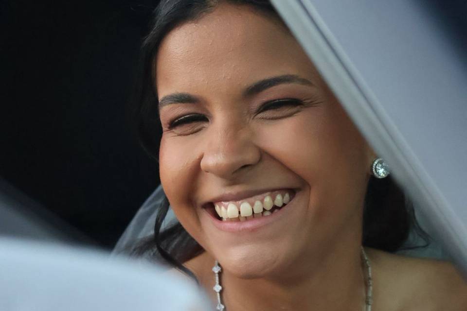Noiva chegando à cerimônia