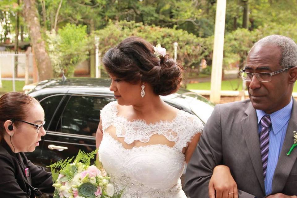 Debora com o pai