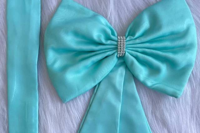 Faixa e laço azul Tiffany
