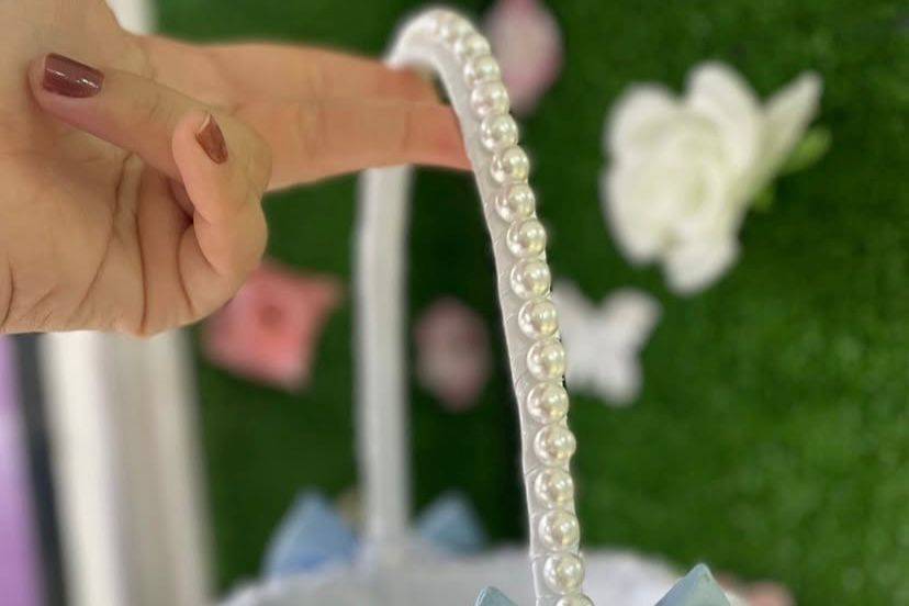 Cestinha para florista Azul