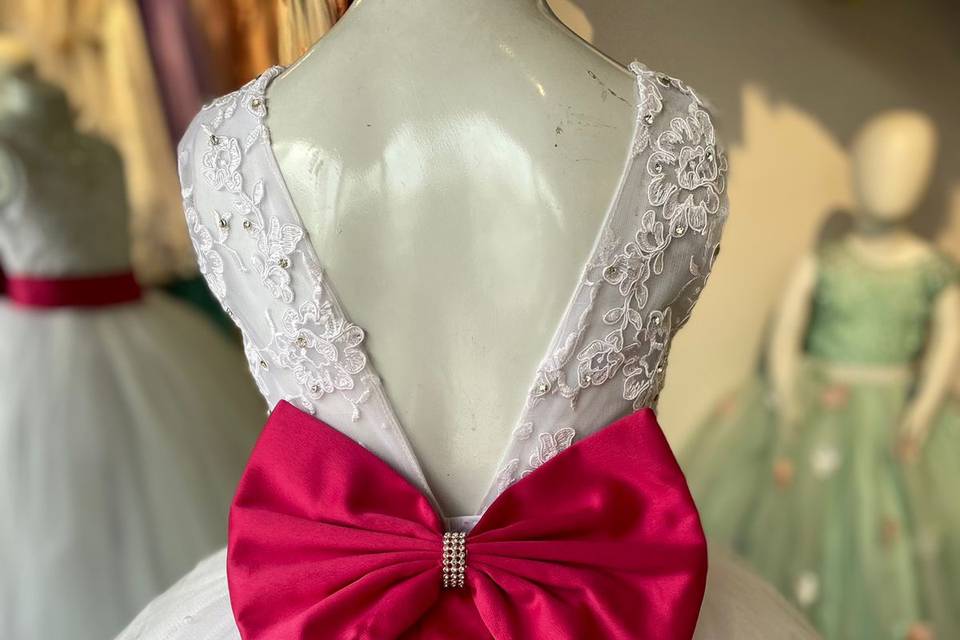 Renda de algodão fuscia pink