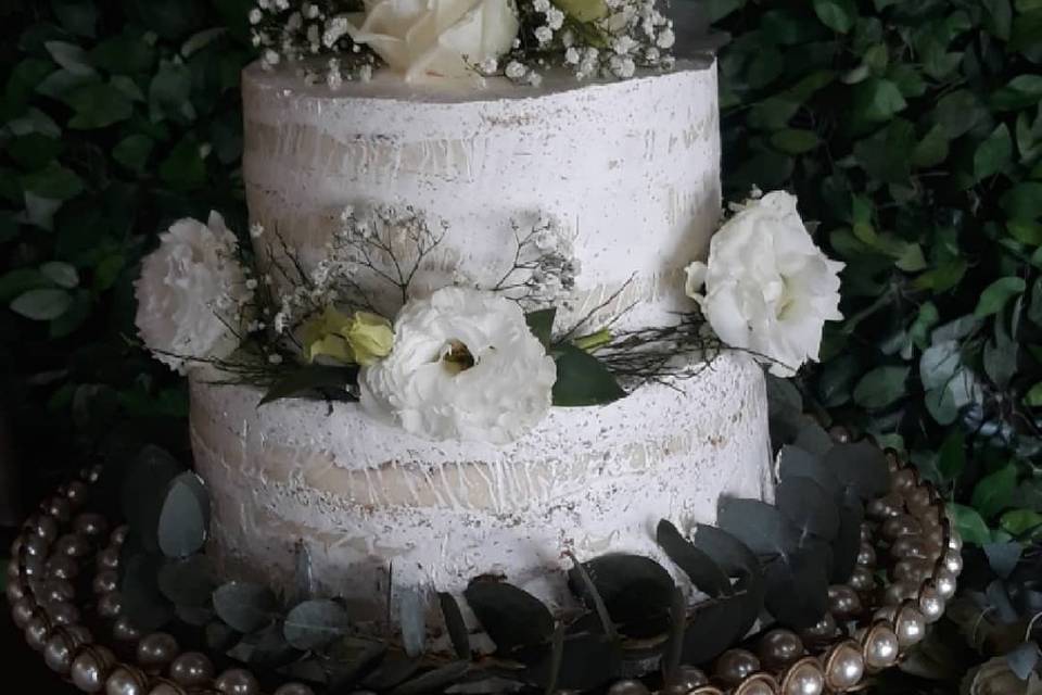 Naked cake espatulado flowers