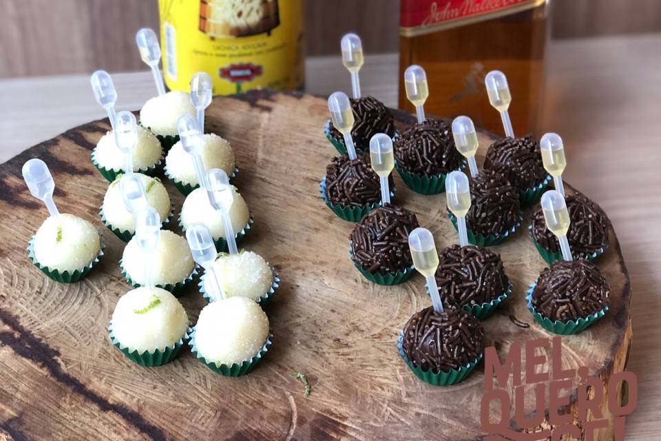 Brigadeiro de whisk e caipirin