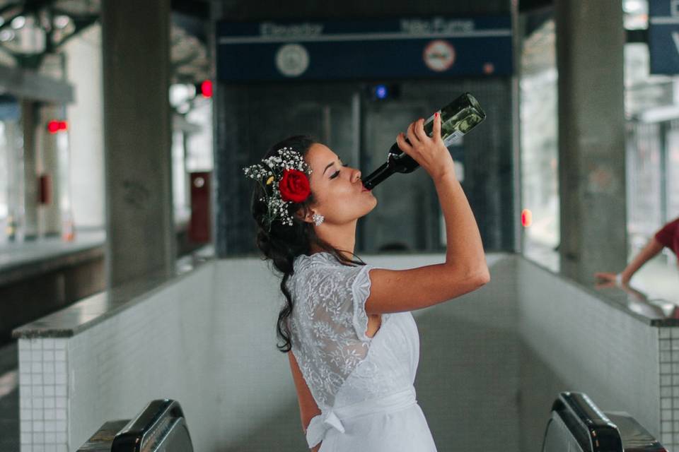 Pós wedding no metrô de BH