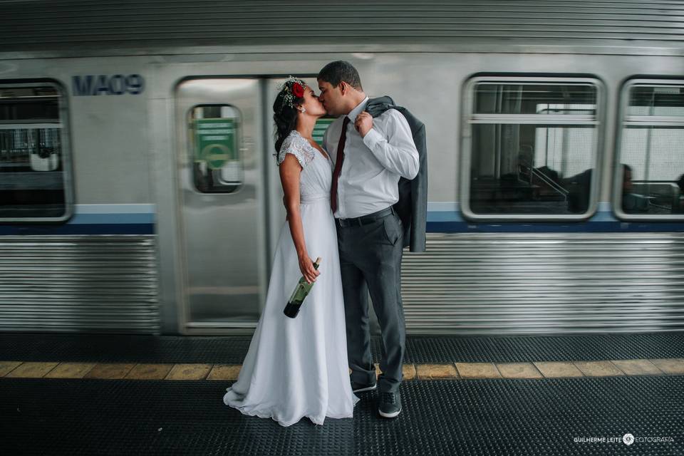 Pós wedding no metrô de BH
