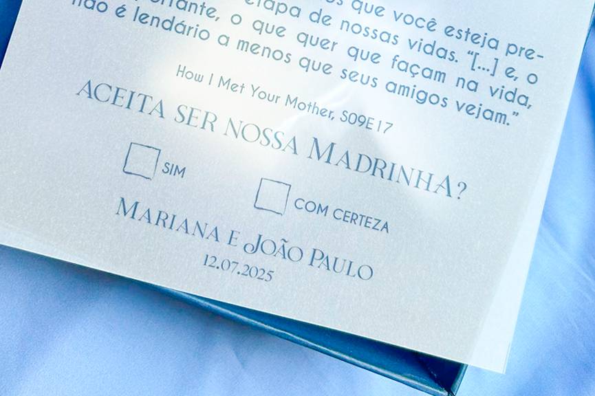 Mensagem aos Padrinhos M&J