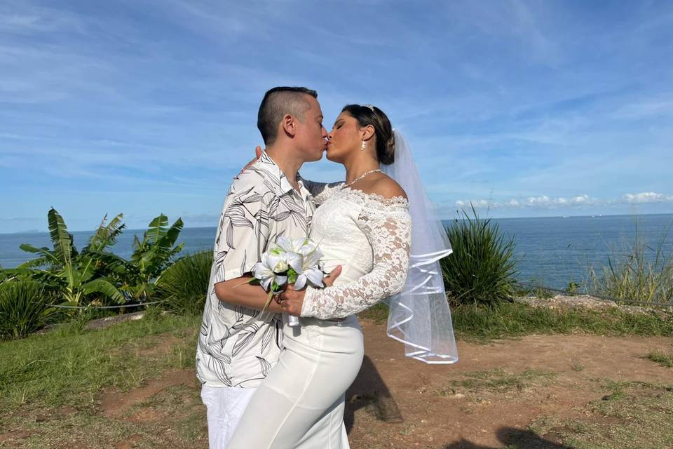 Noivos vivendo um sonho