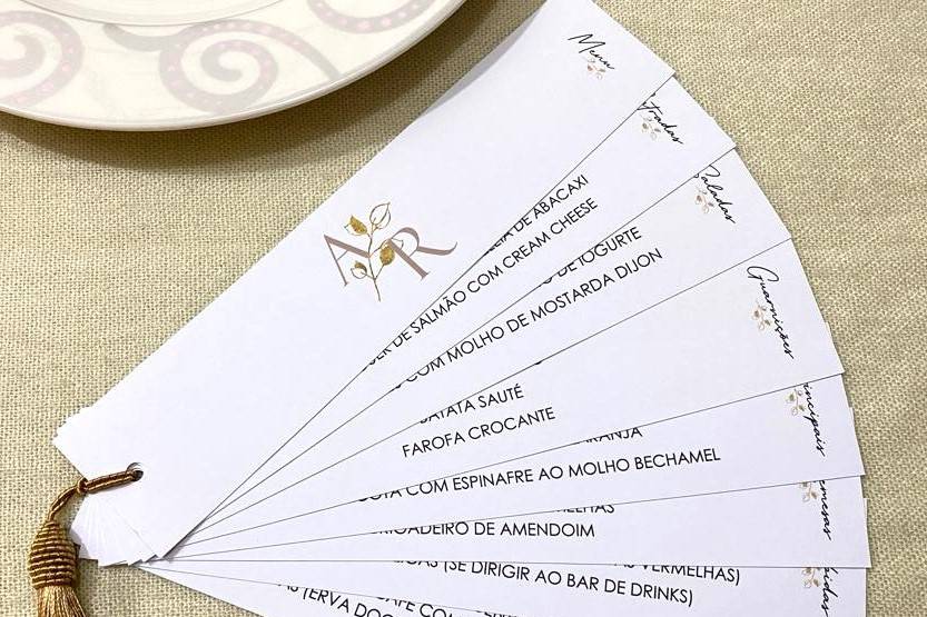 Menu - formato leque