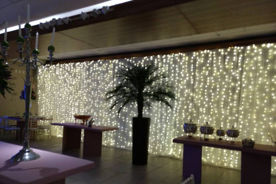 Cortina led dividindo ambiente