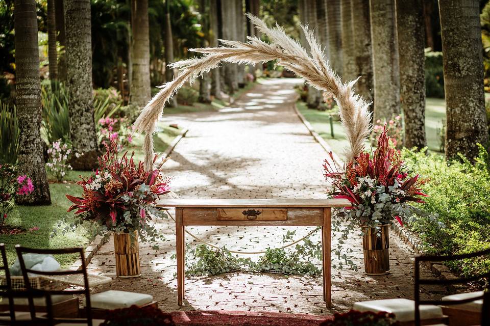 Altar casamento ao ar livre