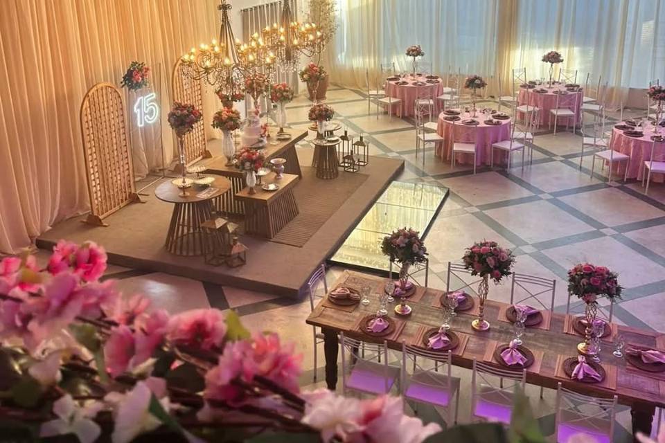 Visão de cima do salão